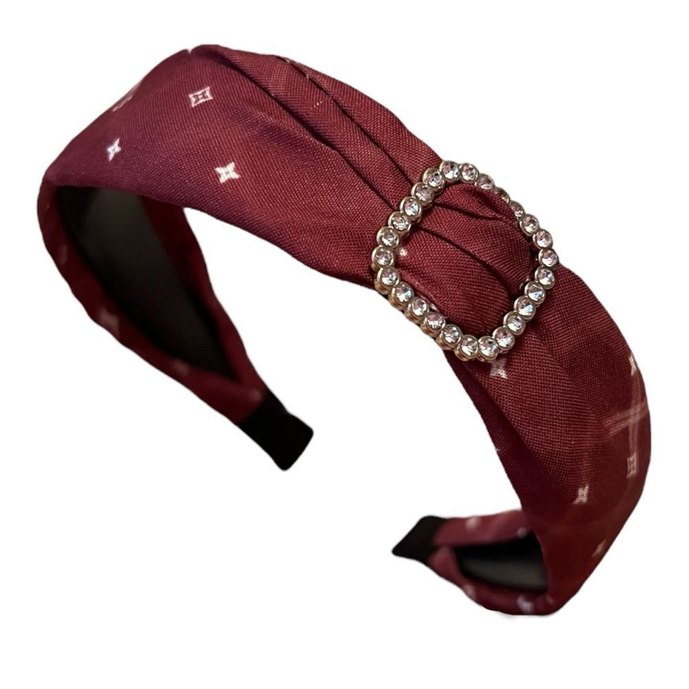 💎2/$30💎 Designer Inspired Upcycled Red Crystal Gold Buckle Headband